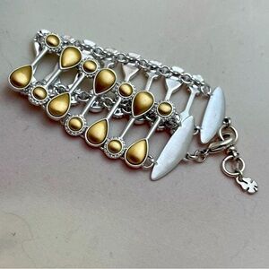 Lucky Brand Two Tone  Ladder Link Bracelet 7”